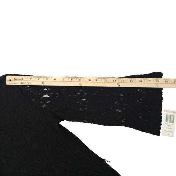 Sharagano Classic Floral Lace Sheath Dress 6 Long Sleeve Scalloped Trim Cocktail - Picture 8 of 16